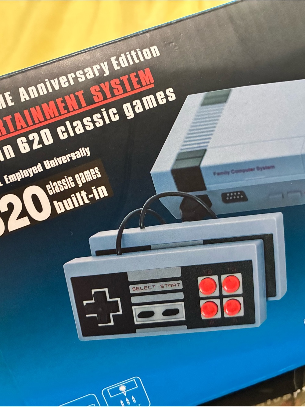 Classic Retro Game Console with Wired Controllers - Gray/Black/Red